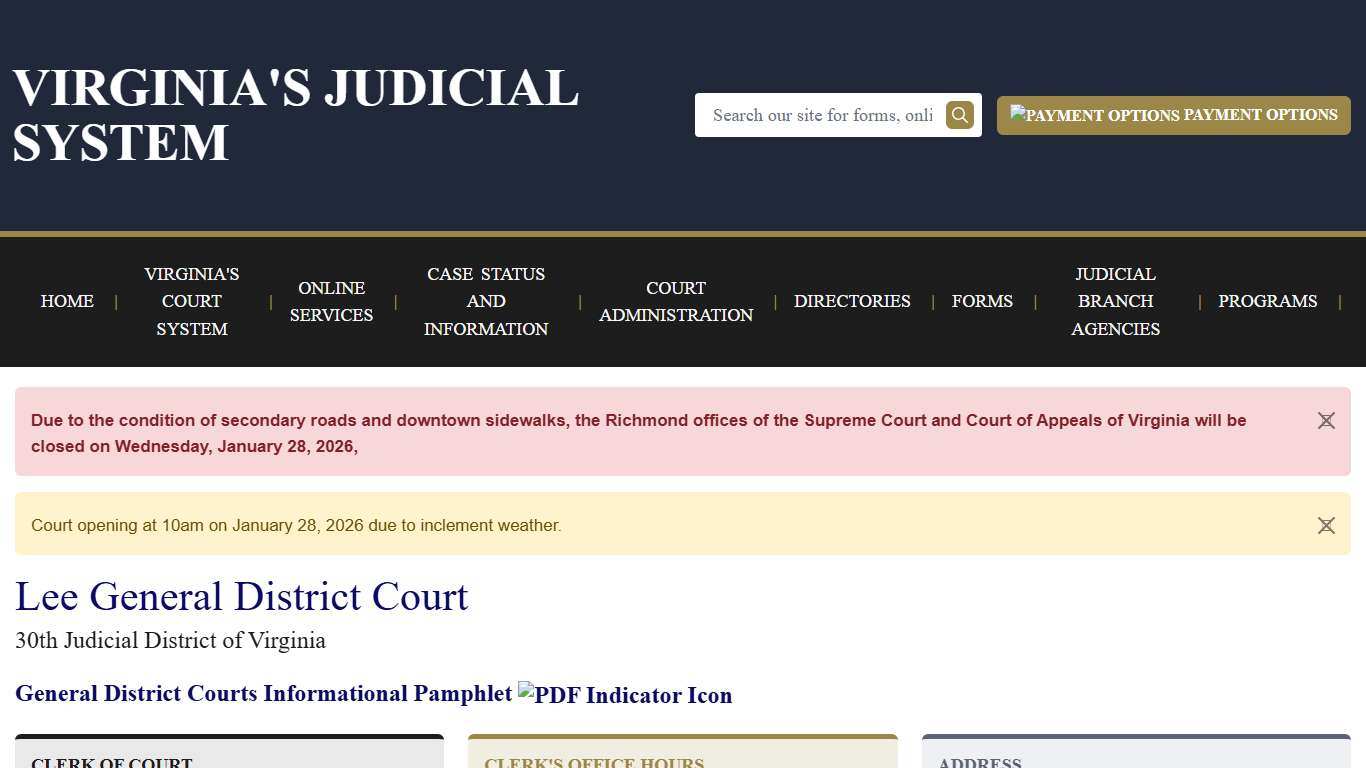 Lee General District Court Virginia Court System