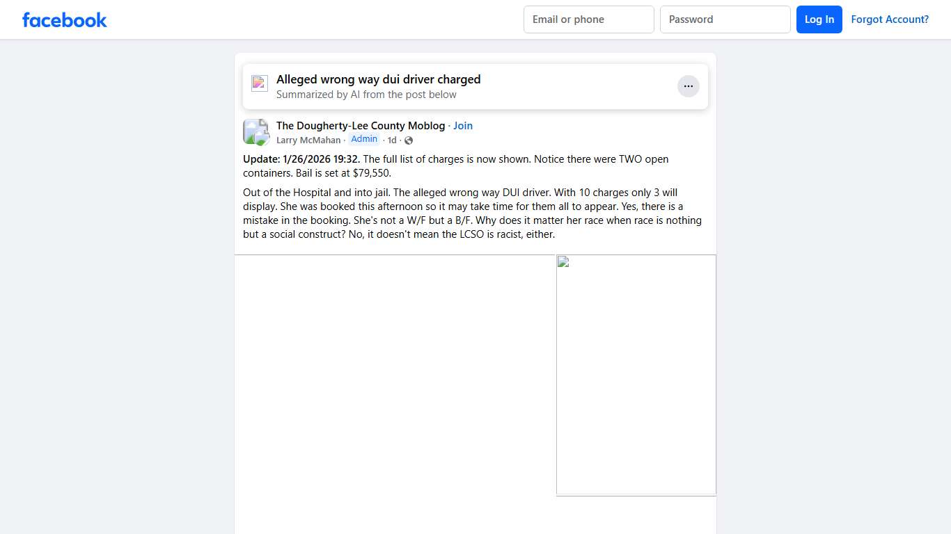 The Dougherty-Lee County Moblog **Update: 1/26/2026 19:32.** The full list of charges is now shown Facebook